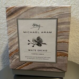 NIB MICHAEL ARAM WHITE ORCHID DECORATIVE CANDLE 13.50z